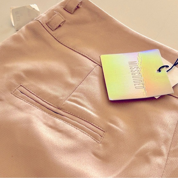 🌸2 for $40 NWT Misguided crepe High Waist Trouser Pink Blush Size M 8 Pants - Picture 12 of 17